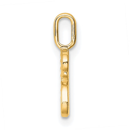 10K Yellow Gold 10K Diamond Letter R Initial Pendant