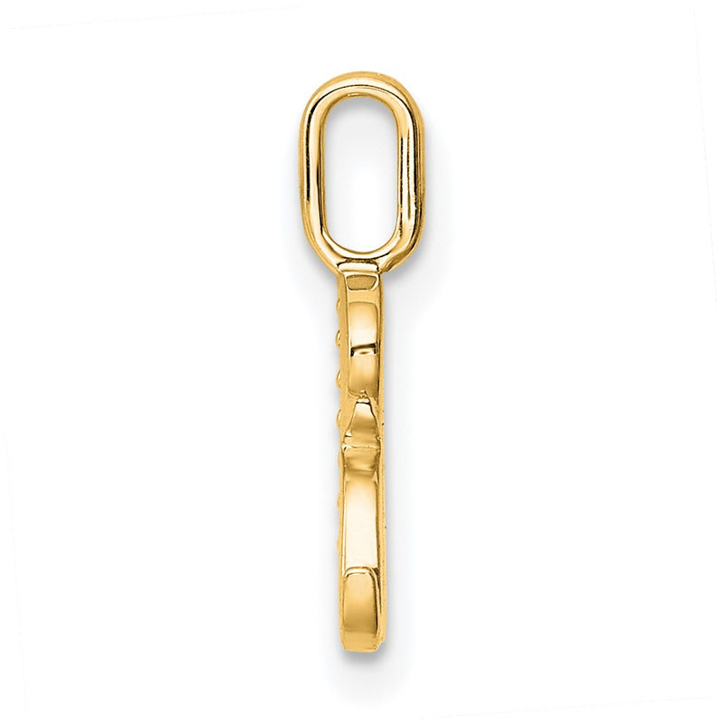 10K Yellow Gold 10K Diamond Letter R Initial Pendant