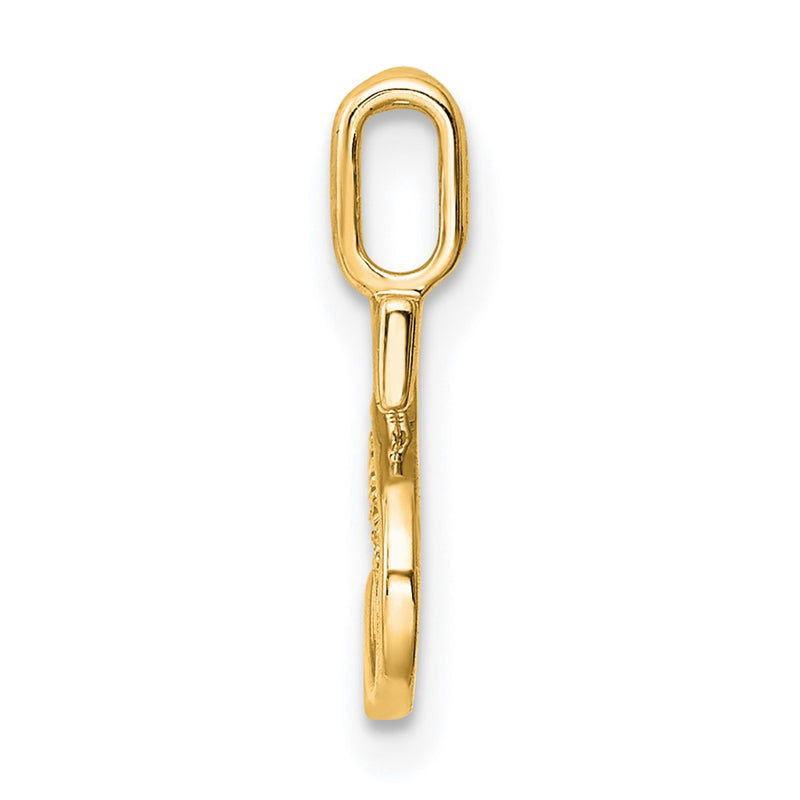 10K Yellow Gold 10K Diamond Letter S Initial Pendant