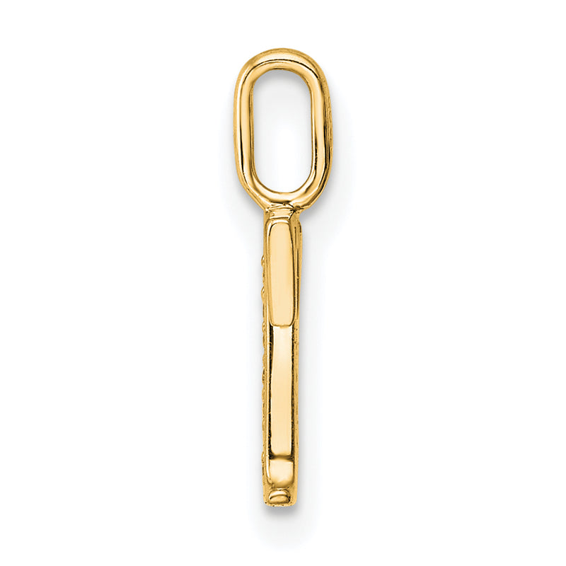 10K Yellow Gold 10K Diamond Letter T Initial Pendant