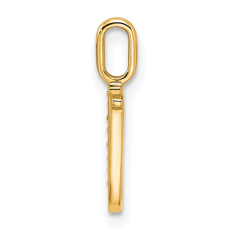 10K Yellow Gold 10K Diamond Letter U Initial Pendant