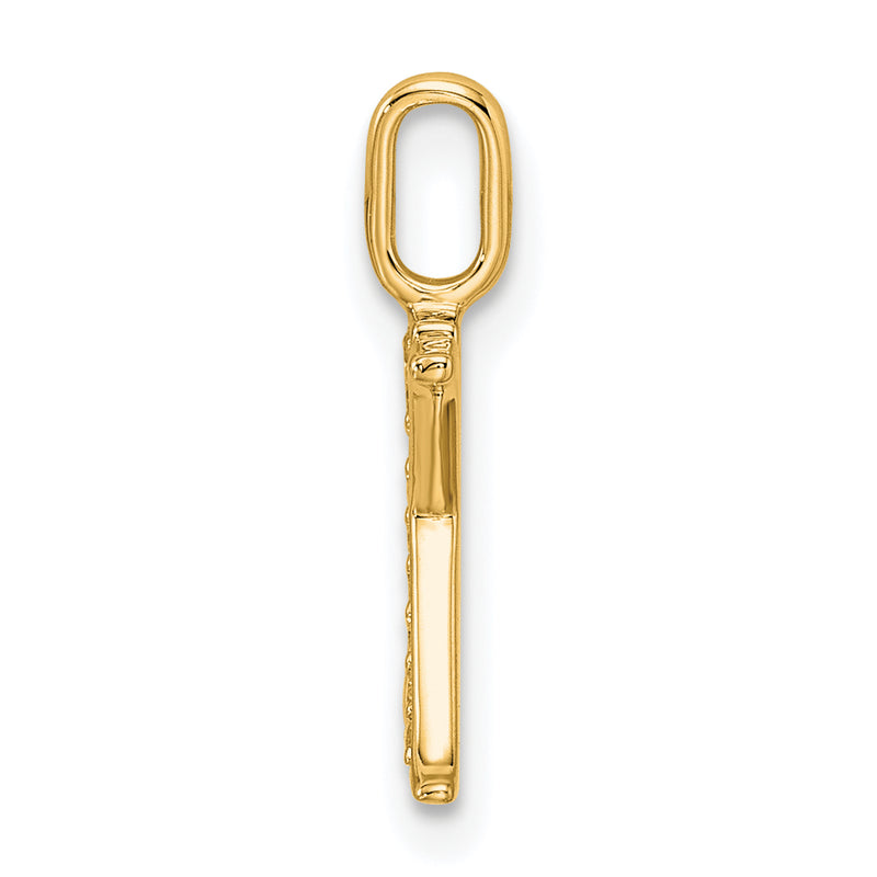 10K Yellow Gold 10K Diamond Letter X Initial Pendant