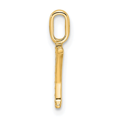 10K Yellow Gold 10K Diamond Letter Y Initial Pendant
