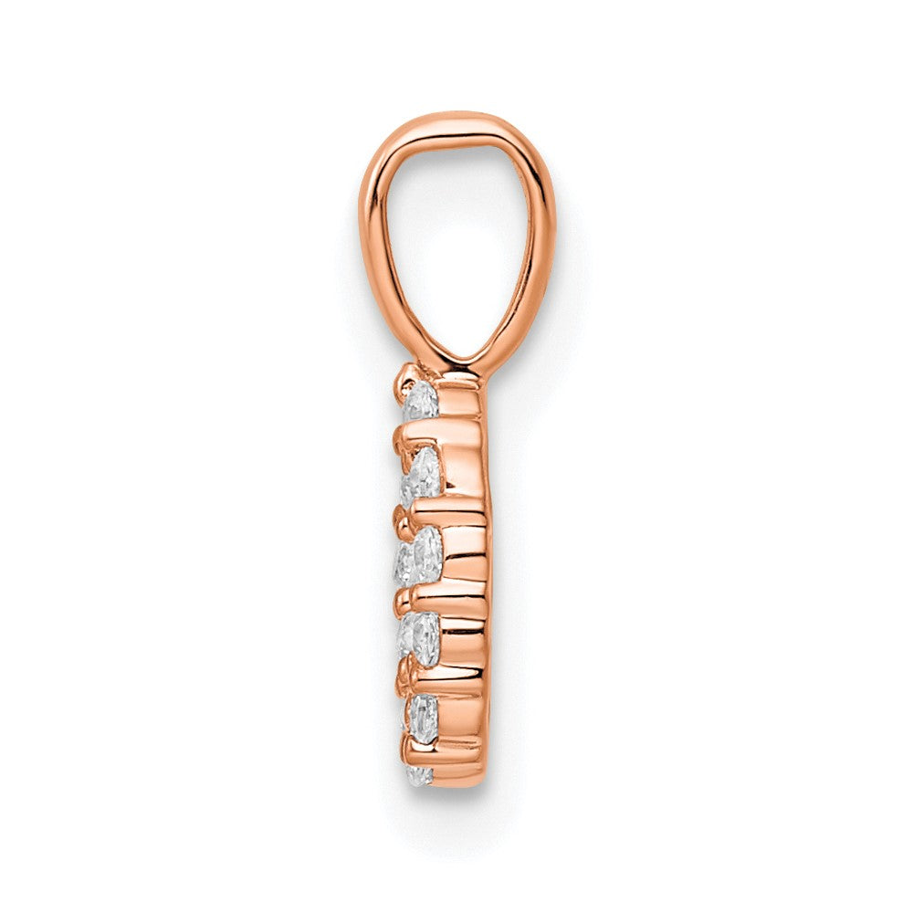 14K Rose Gold Diamond Number 0 Pendant