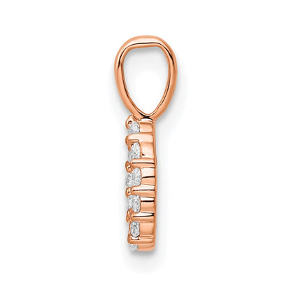 14K Rose Gold Diamond Number 0 Pendant