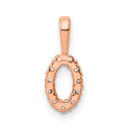 14K Rose Gold Diamond Number 0 Pendant