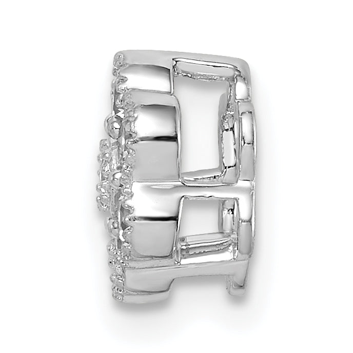 14k White Gold 1/4 Ct. Lab Grown Diamond VS/SI+ G+ Floral Chain Slide Pendant