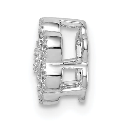 14k White Gold 1/4 Ct. Lab Grown Diamond VS/SI+ G+ Floral Chain Slide Pendant