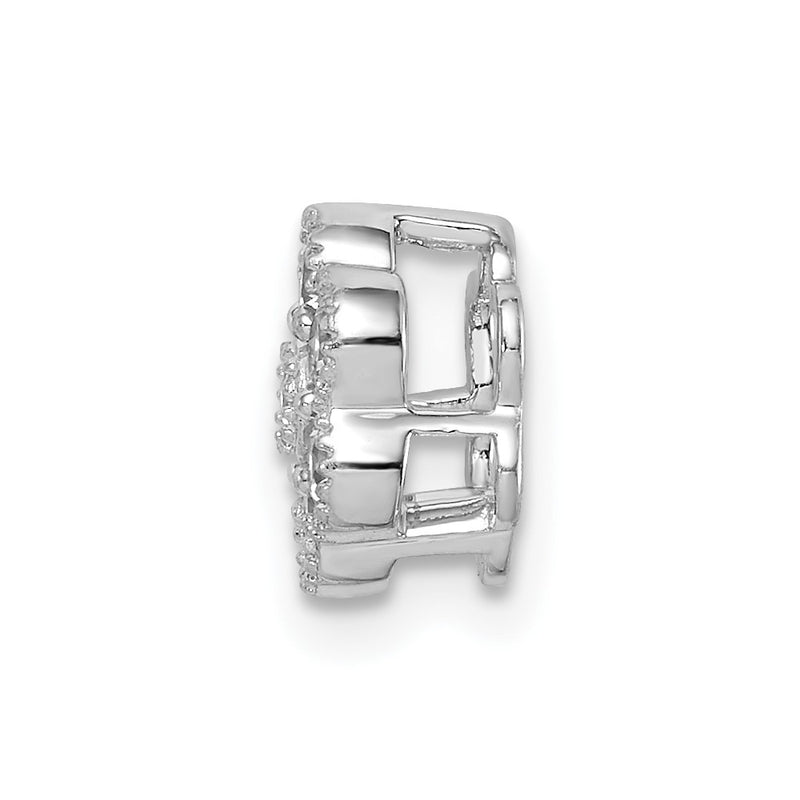 14k White Gold 1/4 Ct. Lab Grown Diamond VS/SI+ G+ Floral Chain Slide Pendant