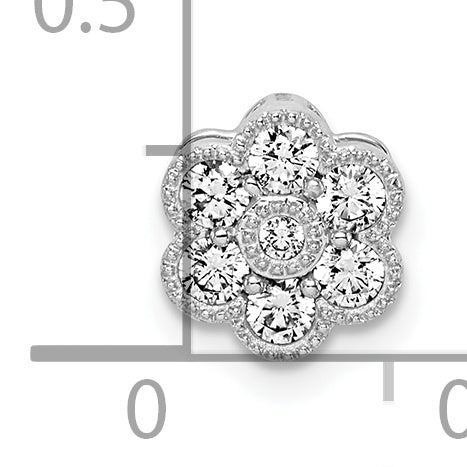 14k White Gold 1/4 Ct. Lab Grown Diamond VS/SI+ G+ Floral Chain Slide Pendant