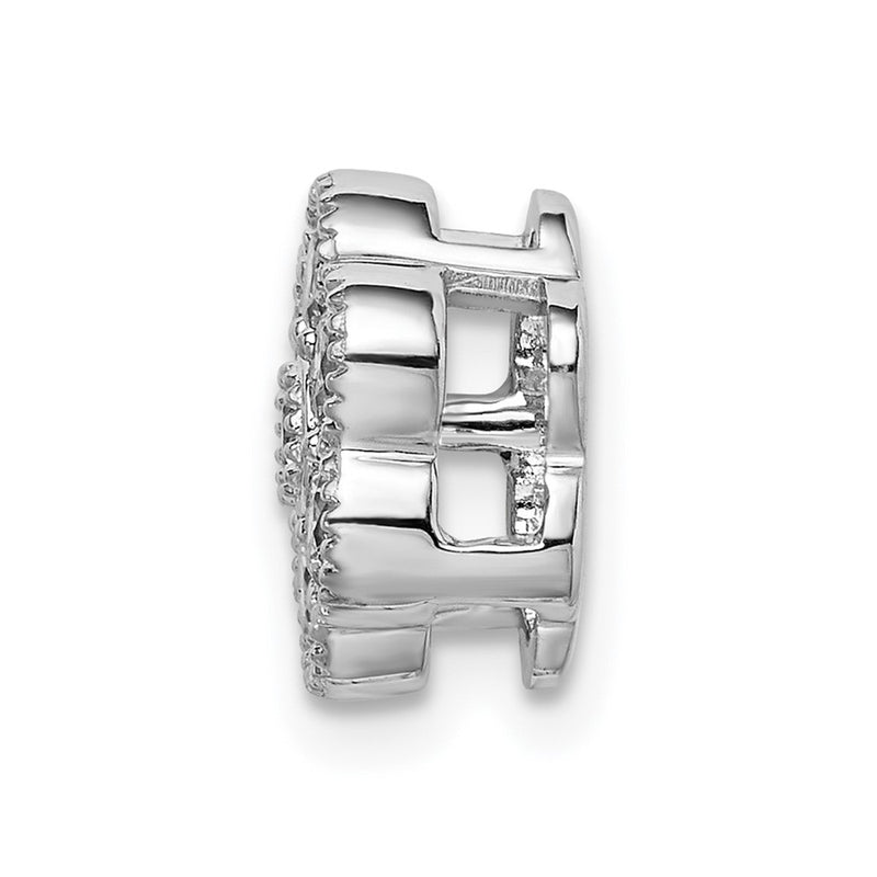 14k White Gold 1/2 Ct. Lab Grown Diamond VS/SI+ G+ Floral Chain Slide Pendant