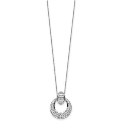 14K White Gold True Origin 1 1/6 Carat Lab Grown Diamond Vs Def 18 Inch Fancy Circle Pendant Necklace