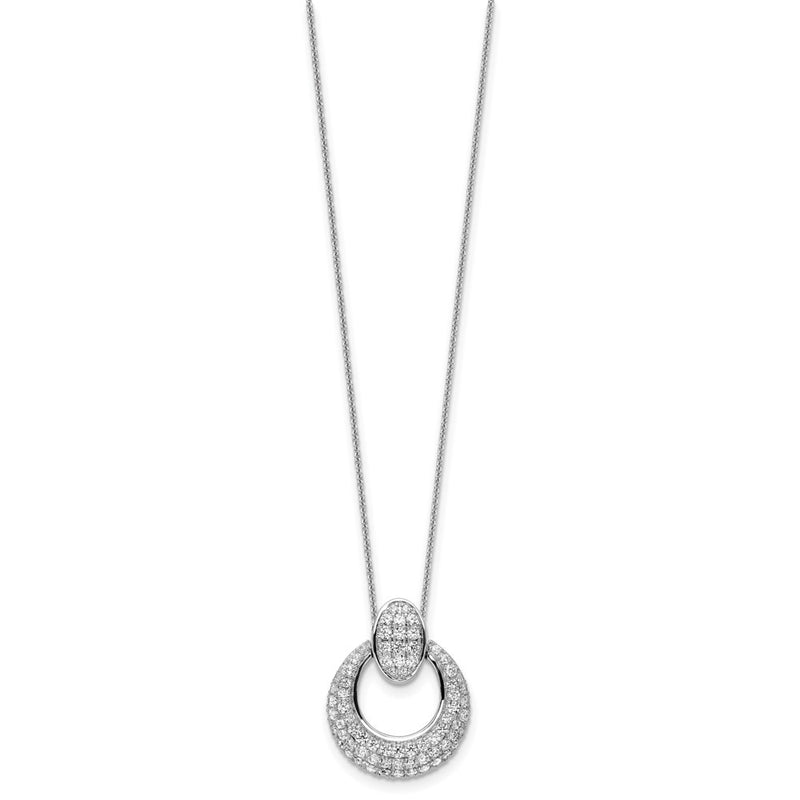 14K White Gold True Origin 1 1/6 Carat Lab Grown Diamond Vs Def 18 Inch Fancy Circle Pendant Necklace