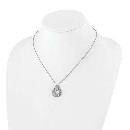 14K White Gold True Origin 1 1/6 Carat Lab Grown Diamond Vs Def 18 Inch Fancy Circle Pendant Necklace