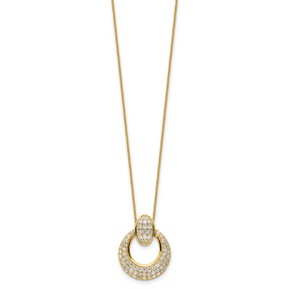 14K Yellow Gold True Origin 1 1/6 Carat Lab Grown Diamond Vs Def 18 Inch Fancy Circle Pendant Necklace