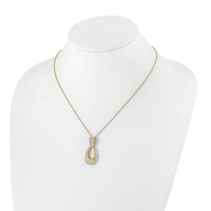 14K Yellow Gold True Origin 1 1/3 Carat Lab Created Diamond Vs Def 18 Inch Fancy Teardrop Necklace