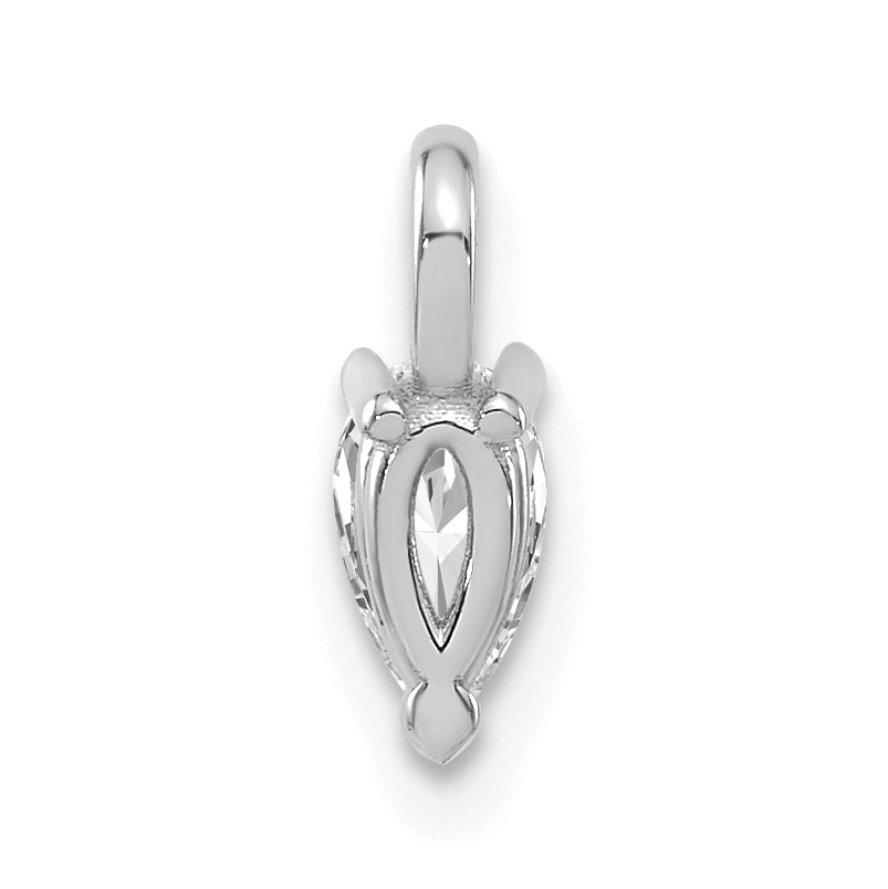 14K White Gold Lab Grown Diamond VS/SI+ G+ 5.85x3.0mm Pear Solitaire Pendan