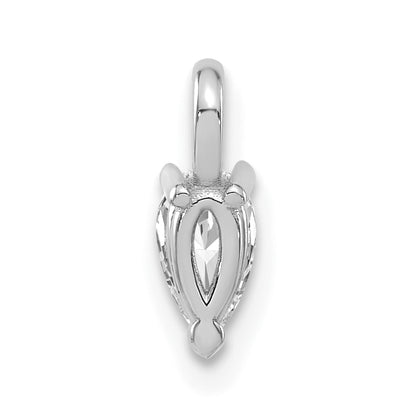 14K White Gold Lab Grown Diamond VS/SI+ G+ 5.85x3.0mm Pear Solitaire Pendan