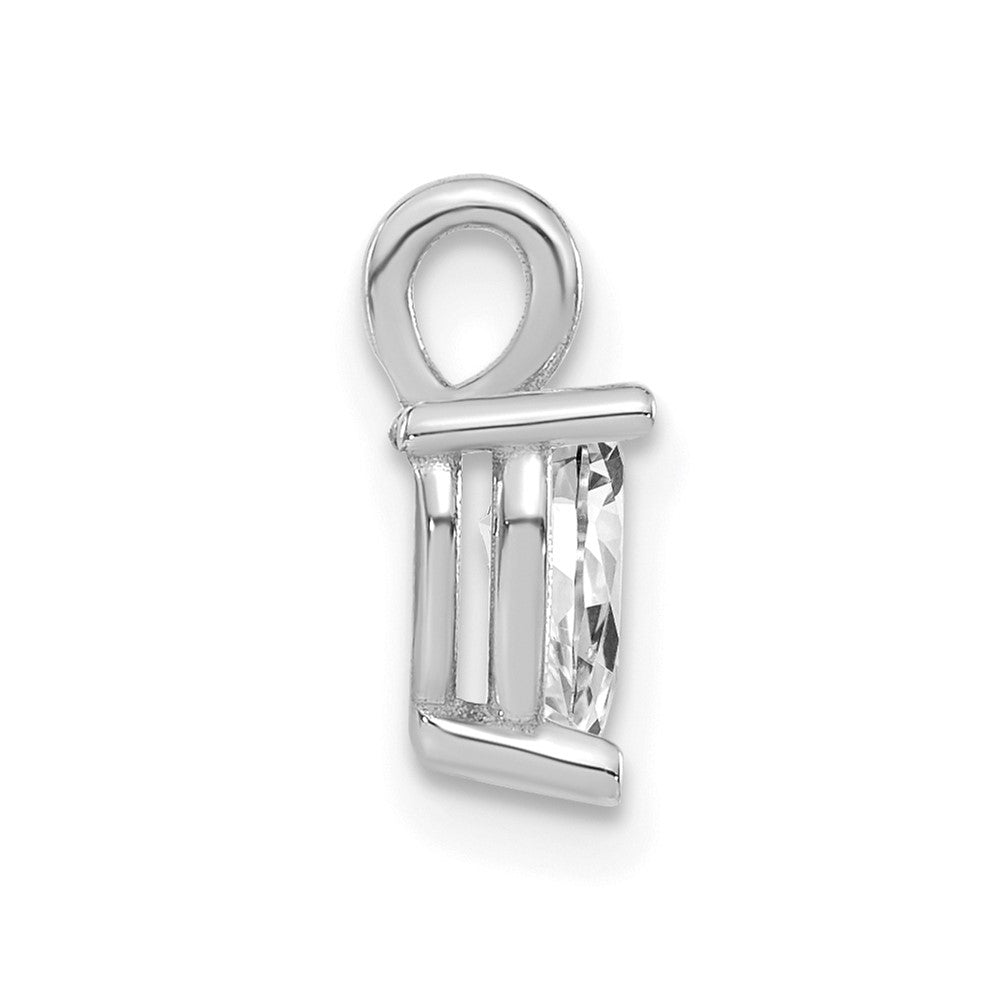 14K White Gold Lab Grown Diamond VS/SI+ G+ 6.25x4.2mm Pear Solitaire Pendan