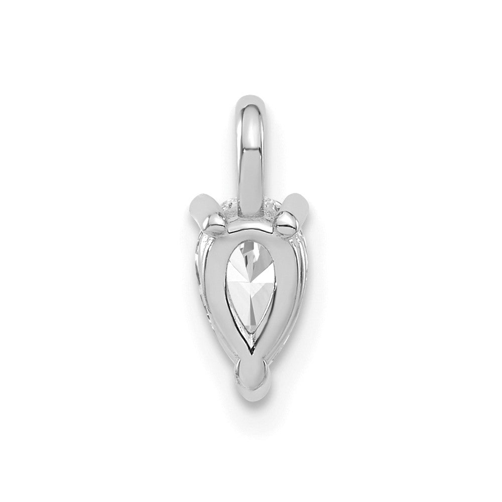 14K White Gold Lab Grown Diamond VS/SI+ G+ 6.25x4.2mm Pear Solitaire Pendan
