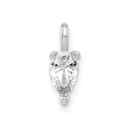 14K White Gold Lab Grown Diamond VS/SI+ G+ 6.25x4.2mm Pear Solitaire Pendan