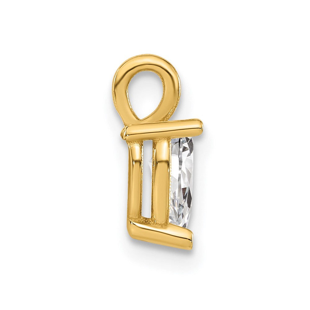 14k Yellow Gold Lab Grown Diamond VS/SI+ G+ 6.25x4.2mm Pear Solitaire Pendant