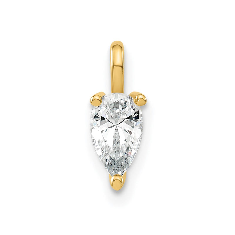 14k Yellow Gold Lab Grown Diamond VS/SI+ G+ 6.25x4.2mm Pear Solitaire Pendant