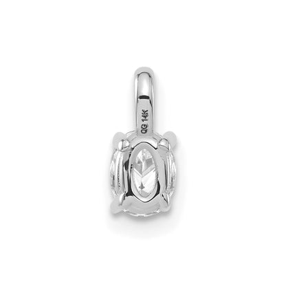 14k White Gold 1/3 Ct. Lab Grown Diamond VS/SI+ G+ Complete Oval Solitaire Pendant