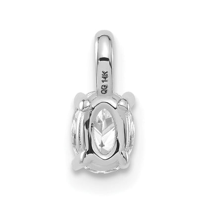 14k White Gold 1/3 Ct. Lab Grown Diamond VS/SI+ G+ Oval Solitaire Pendant