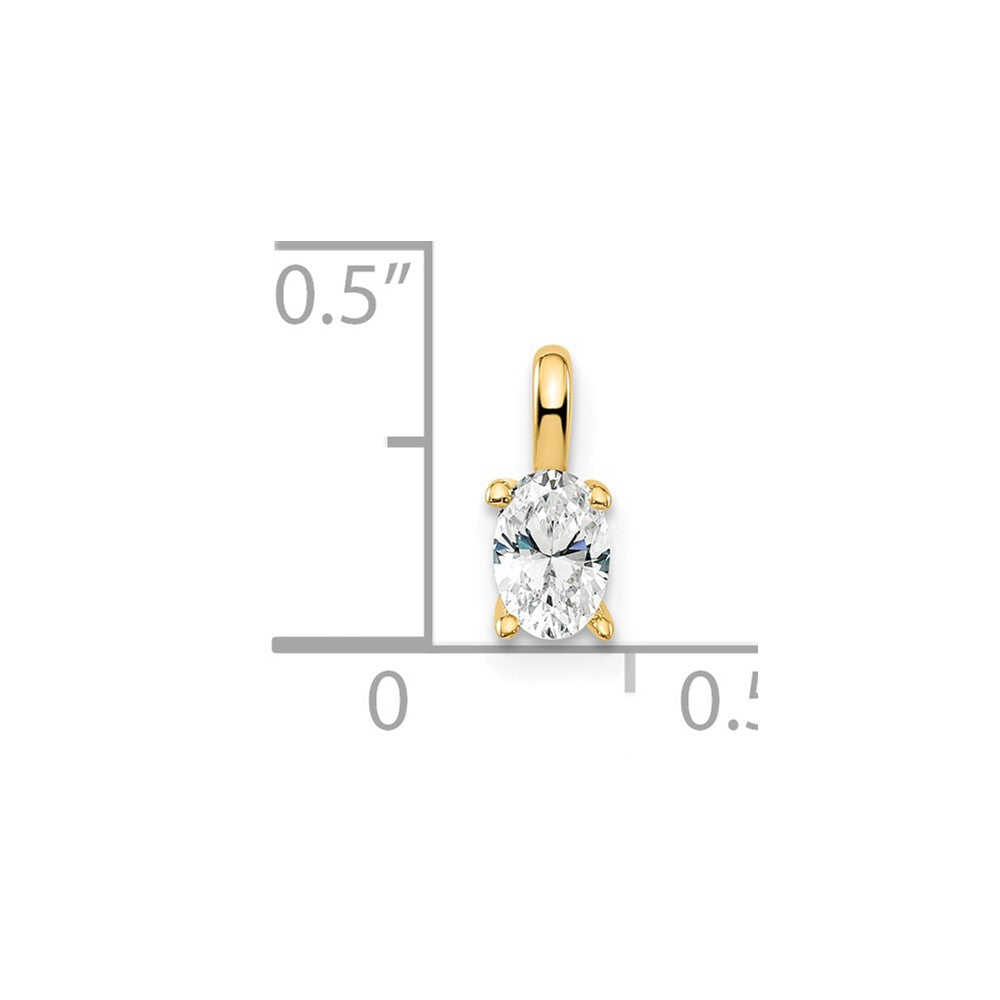 14k Yellow Gold 1/3 Ct. Lab Grown Diamond VS/SI+ G+ Oval Solitaire Pendant