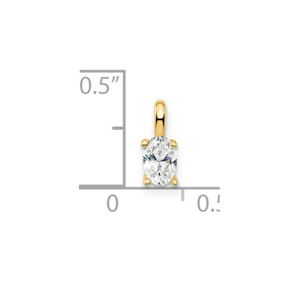 14k Yellow Gold 1/3 Ct. Lab Grown Diamond VS/SI+ G+ Oval Solitaire Pendant