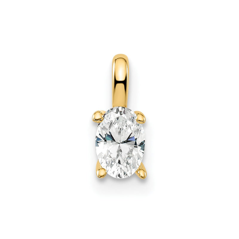 14k Yellow Gold 1/3 Ct. Lab Grown Diamond VS/SI+ G+ Oval Solitaire Pendant