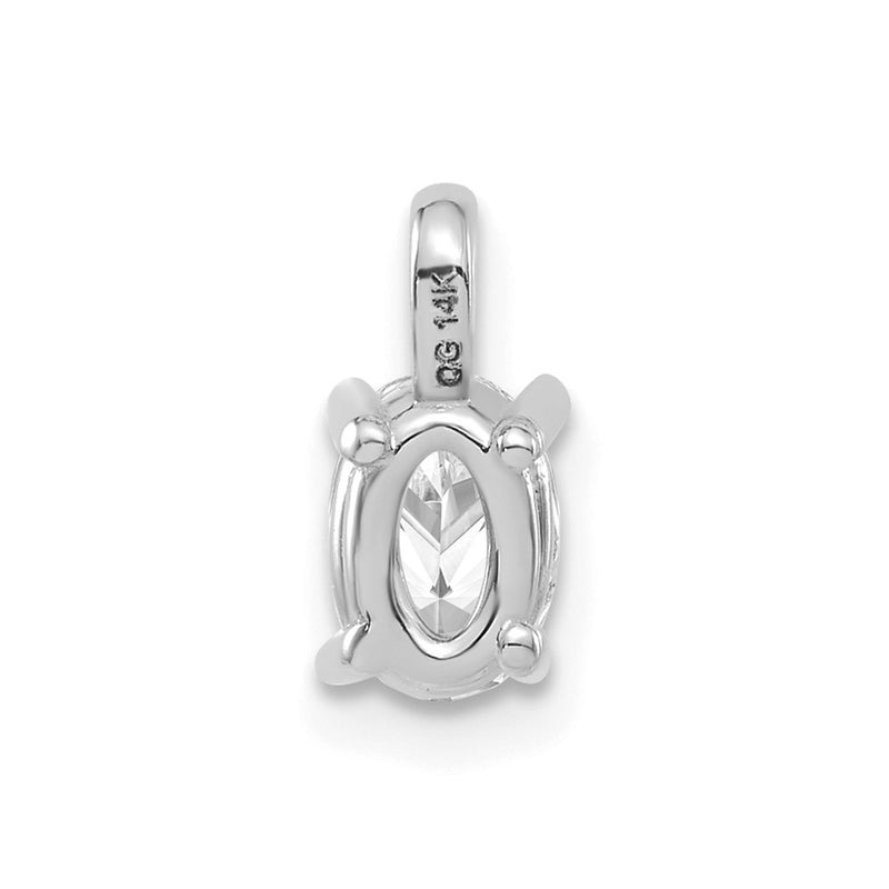 14k White Gold 1/2 Ct. Lab Grown Diamond VS/SI+ G+ Oval Solitaire Pendant