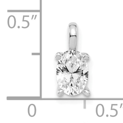 14k White Gold 1/2 Ct. Lab Grown Diamond VS/SI+ G+ Oval Solitaire Pendant