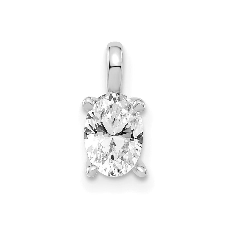 14k White Gold 1/2 Ct. Lab Grown Diamond VS/SI+ G+ Oval Solitaire Pendant