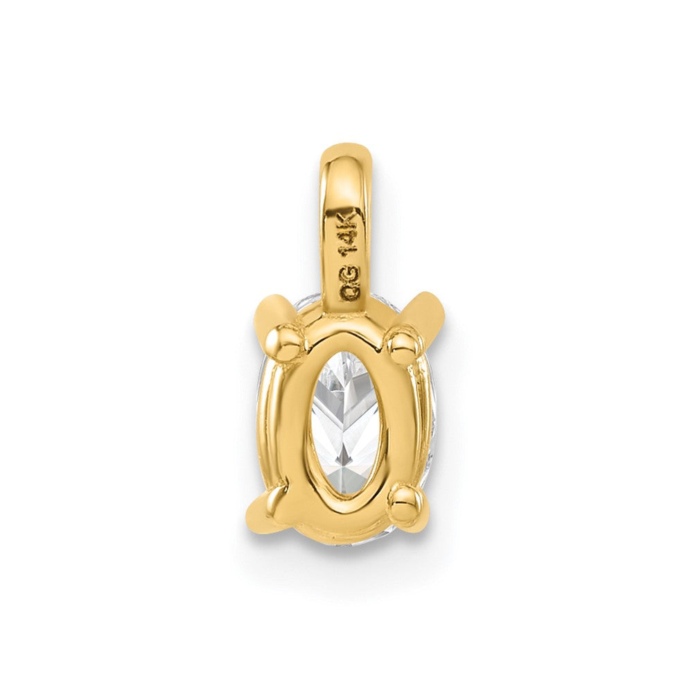 14k Yellow Gold 1/2 Ct. Lab Grown Diamond VS/SI+ G+ Oval Solitaire Pendant