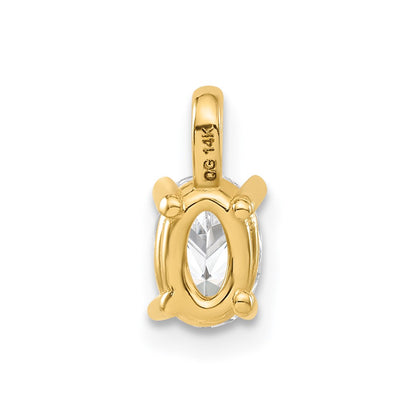 14k Yellow Gold 1/2 Ct. Lab Grown Diamond VS/SI+ G+ Oval Solitaire Pendant