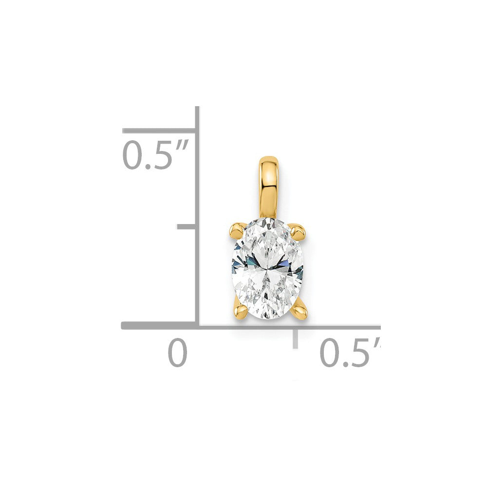 14k Yellow Gold 1/2 Ct. Lab Grown Diamond VS/SI+ G+ Oval Solitaire Pendant
