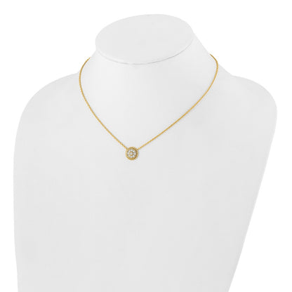 14k Yellow Gold 1/3 Ct. Lab Grown Diamond VS/SI+ G+ Round 18 inch Necklace