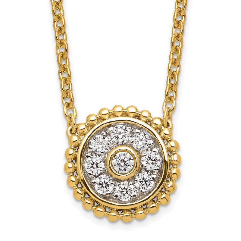 14k Yellow Gold 1/3 Ct. Lab Grown Diamond VS/SI+ G+ Round 18 inch Necklace