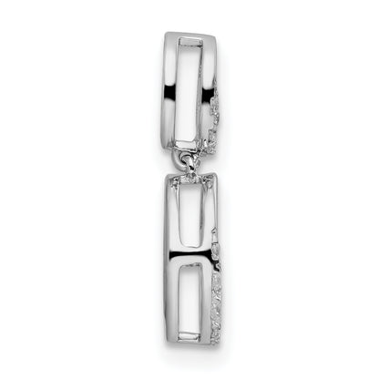 14k White Gold 1/5 Ct. Lab Grown Diamond VS/SI+ G+ Dangle Chain Slide Pendant