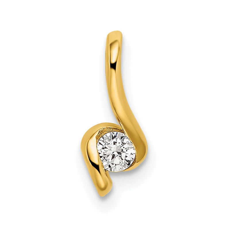 14k Yellow Gold 1/10 Ct. Lab Grown Diamond VS/SI+ G+ Complete Fashion Pendant