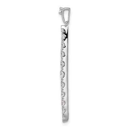 14k White Gold 1 Ct. Lab Grown Diamond VS/SI+ G+ Fancy Bar Pendant
