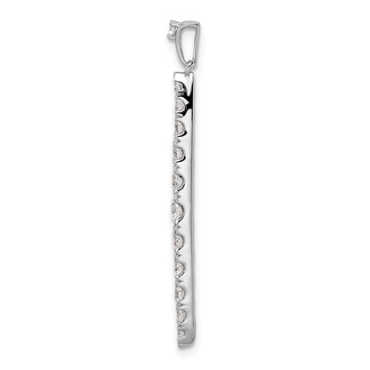 14k White Gold 1 Ct. Lab Grown Diamond VS/SI+ G+ Fancy Bar Pendant
