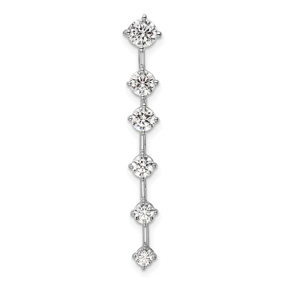 14K White Gold Lab Grown Diamond SI1/SI2, G H I, 6-Stone Chain Slide Pendant