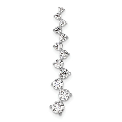 14k White Gold 1 Ct. Lab Grown Diamond VS/SI+ G+ Fancy Bar Chain Slide Pendant