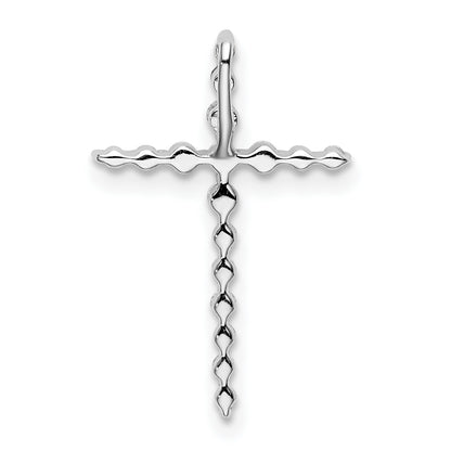 14k White Gold 1/6 Ct. Lab Grown Diamond VS/SI+ G+ Cross Chain Slide Pendant
