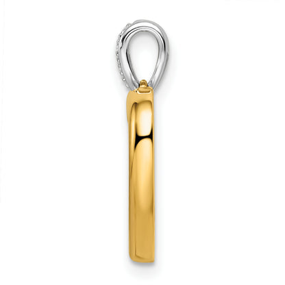 14k Two-tone Two Tone 1/6 Ct. Lab Grown Diamond VS/SI+ G+ Dangle Double Heart Pendant