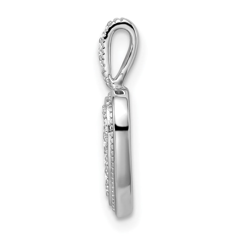 14k White Gold 3/8 Ct. Lab Grown Diamond VS/SI+ G+ Framed Heart Pendant