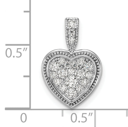 14k White Gold 3/8 Ct. Lab Grown Diamond VS/SI+ G+ Framed Heart Pendant